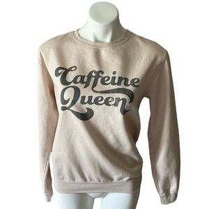 Cold Crush Light Pink Caffeine Queen Distressed Cotton Blend Sweatshirt